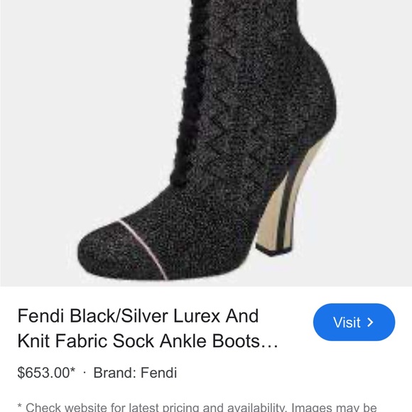 Fendi Shoes - Fendi Lurex Silver Ankle Boots Shoes
